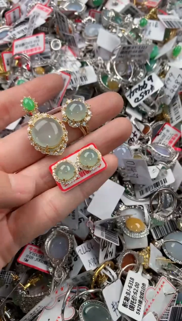 银S925镶嵌戒指翡翠999   7