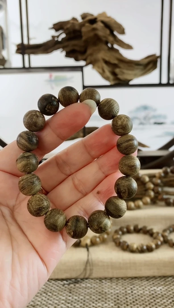 沉香手串文莱陈年老瘤疤13MM单圈