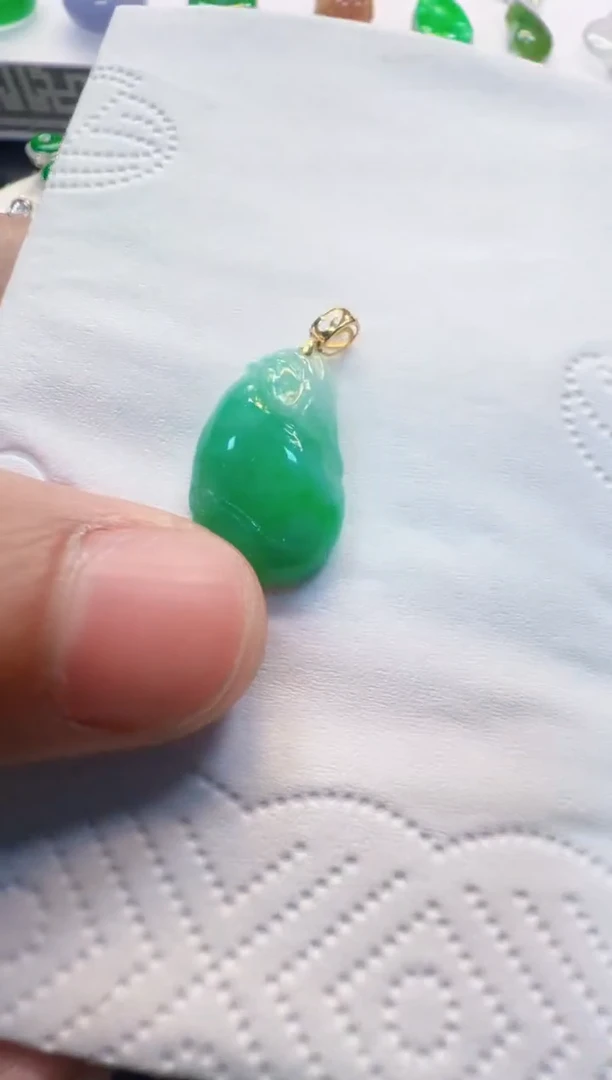 翡翠18K金镶嵌吊坠(不含链)168