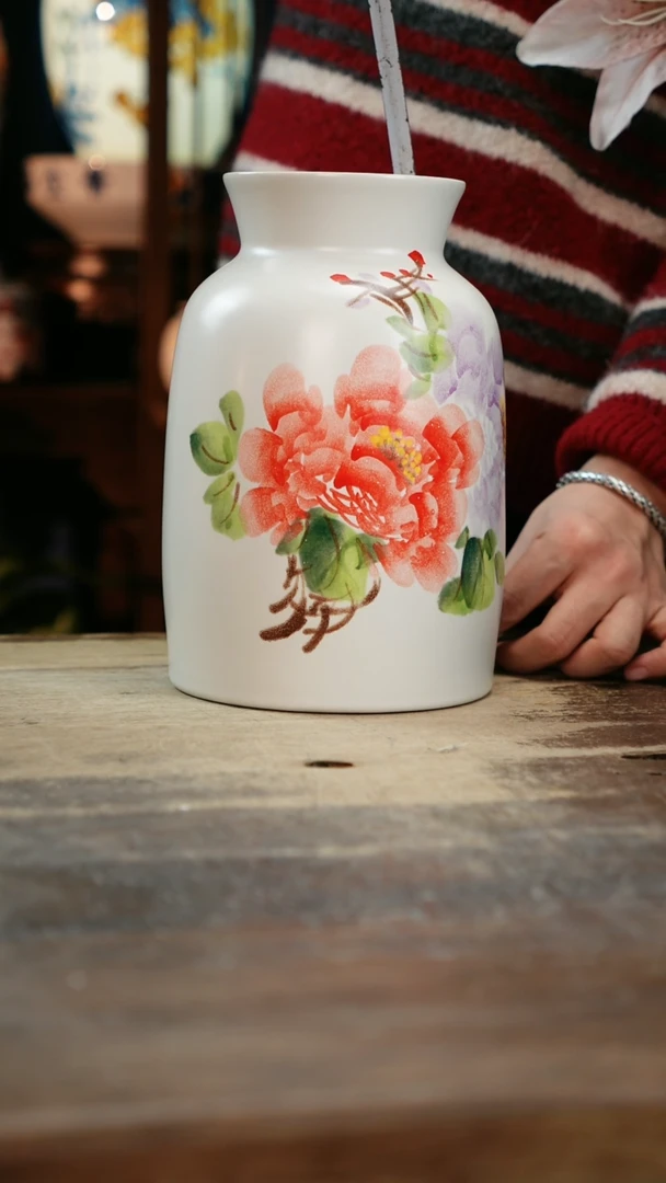 【闪购商品】瓷片景德镇纯手工釉下彩精品花瓶