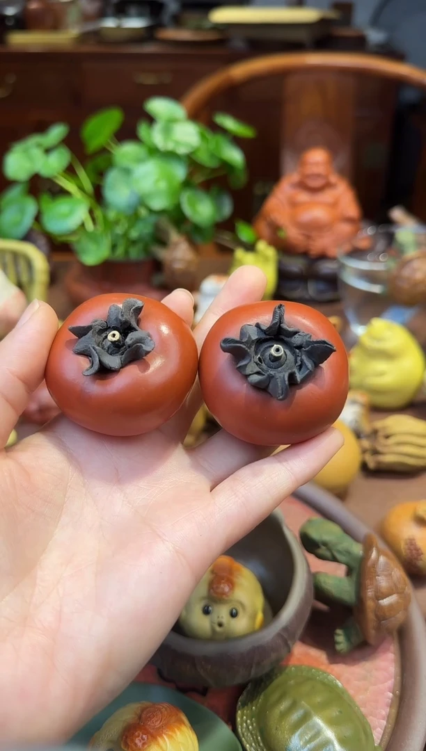 紫砂茶宠紫砂大号柿子