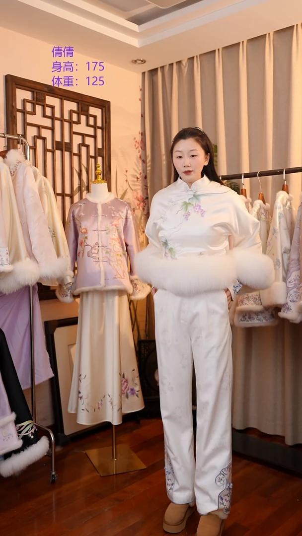 刺绣白色正绢如意裤  非遗苏绣服饰一物一件