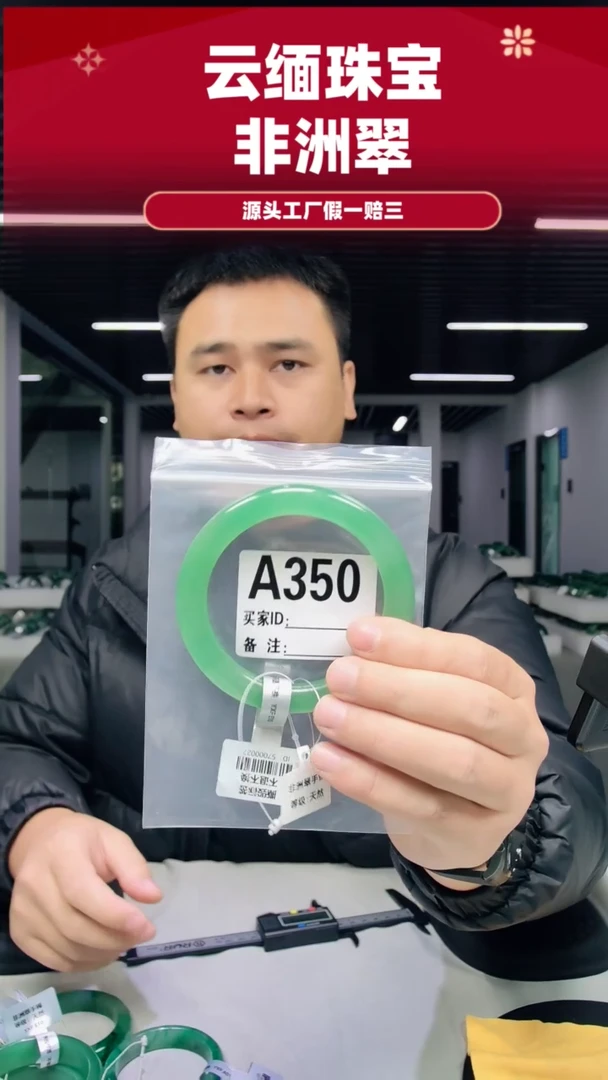 未镶嵌手镯石英质玉（非洲翠）63 64圈口A350