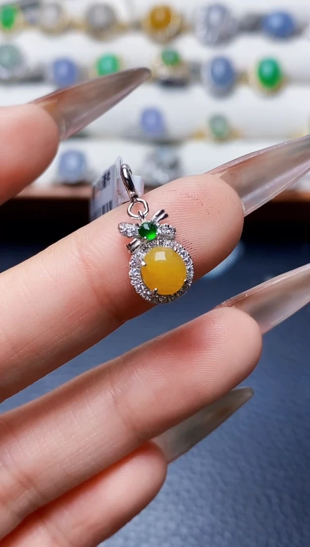 银S925镶嵌戒指翡翠6917