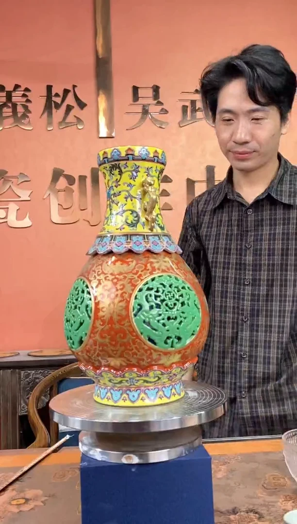 吴义松陶瓷联盟手绘陶瓷编号：