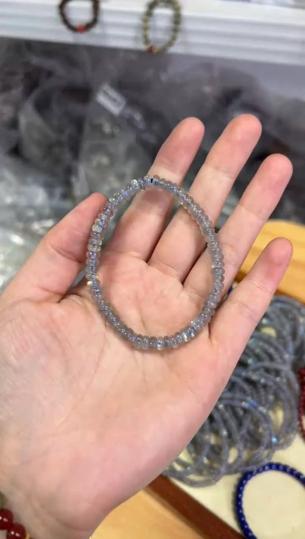 【闪购商品】月光石手链未镶嵌灰月光精工药片蝶珠手串