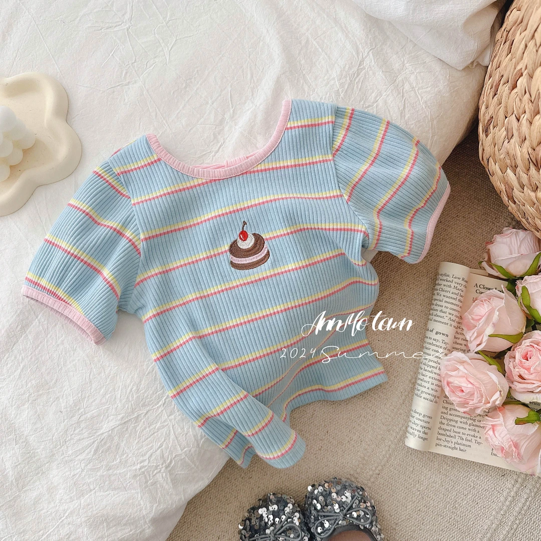 夏款纯棉女童t恤短袖女孩帅气女宝宝童装时尚衬衫夏季儿童夏装潮