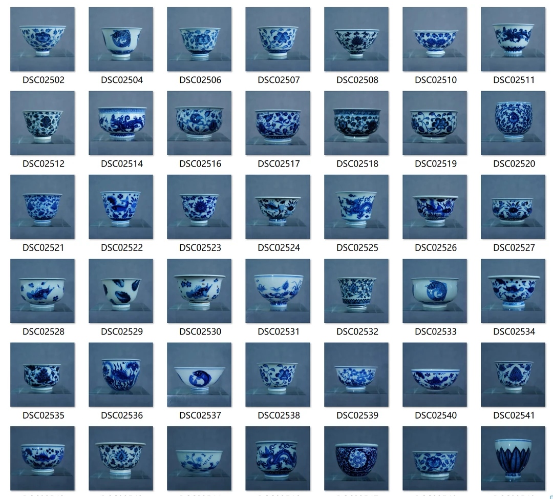 全手绘茶杯青花缠枝莲敞口主人杯高档手绘重工茶具景德镇铃铛杯