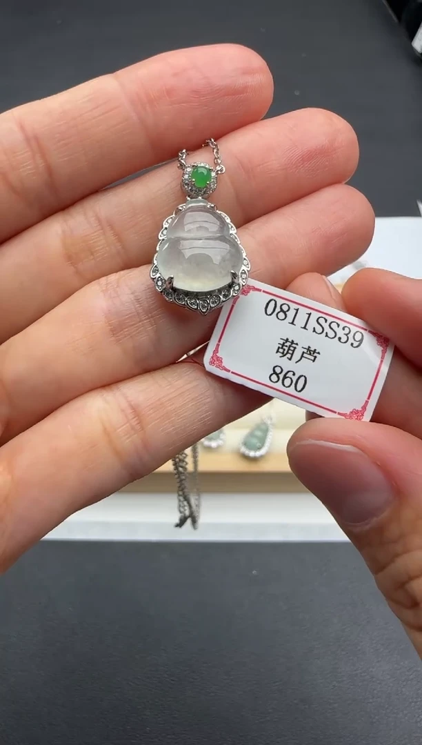翡翠银S925镶嵌颈饰0811SS39
