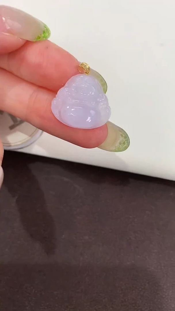 颈饰18K金镶嵌翡翠天然缅甸a货翡翠(多样性发其一)