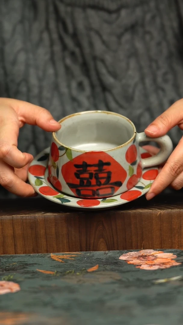 杯釉下彩手工手绘同款陶器