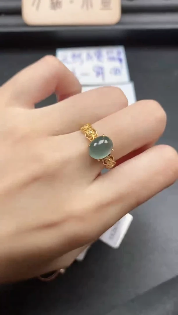 翡翠戒指银S925镶嵌51511