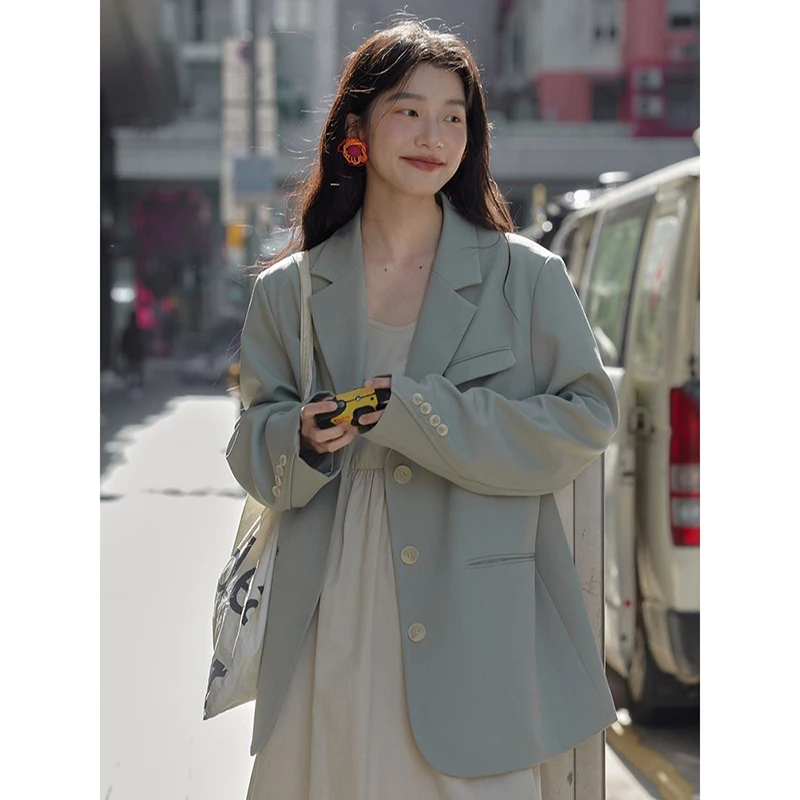 觅定【座右铭】韩版小西装高级感气质休闲西服外套秋季上衣DS9909