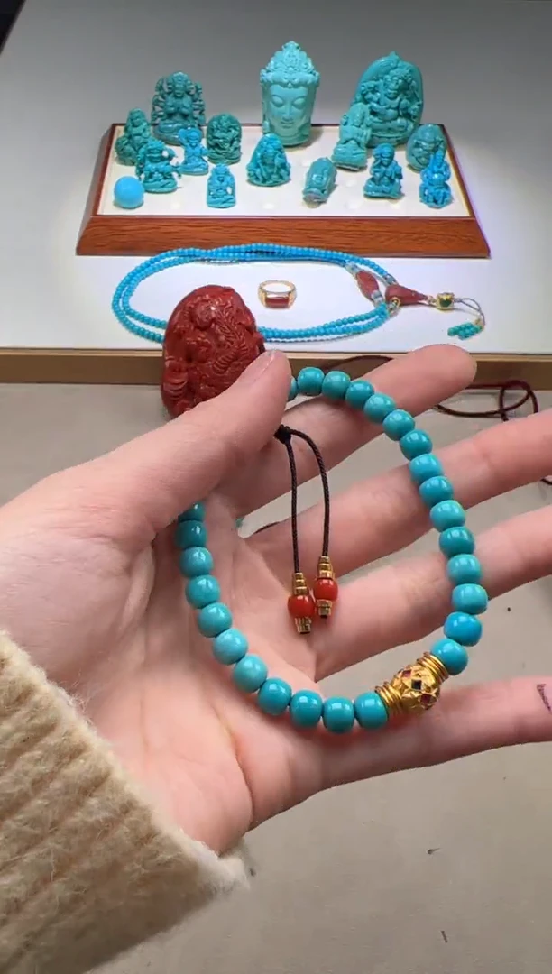 【闪购商品】绿松石手串手串18K金镶嵌手串手串