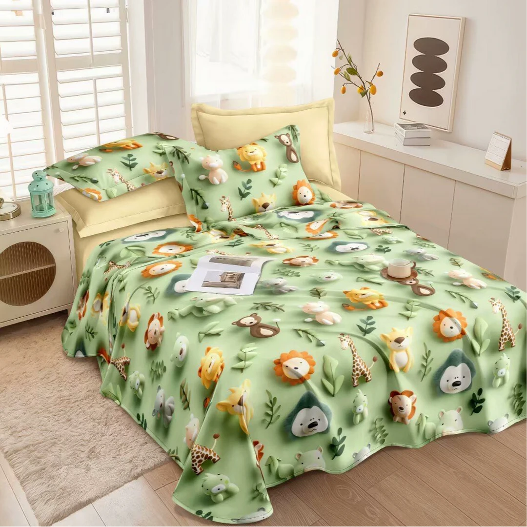 【布头福利】2.0米加厚布头100%纯棉单件床单柔软清新-5D雨林童盟