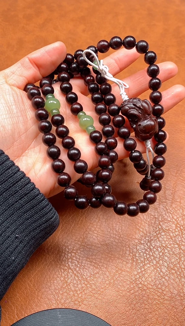 吊坠檀香紫檀（小叶紫檀）未镶嵌龙*士小叶紫檀108和田玉