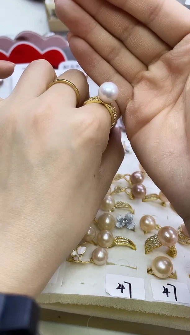 未镶嵌戒指淡水珍珠白色系戒指