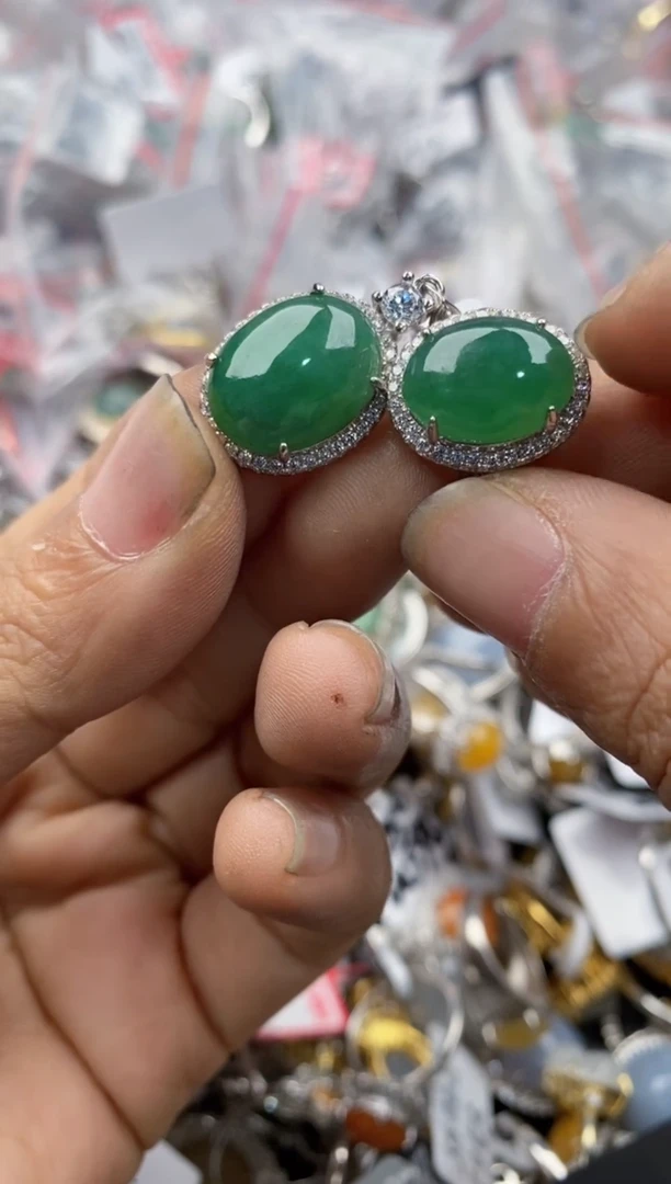 银S925镶嵌戒指翡翠1010---5