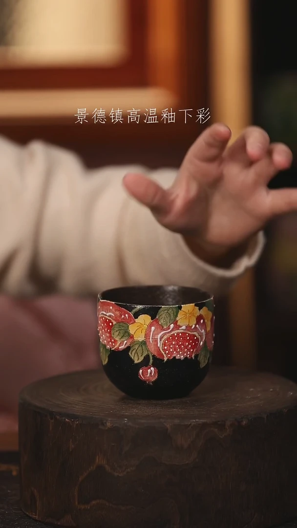 陶瓷景德镇高温釉下手绘陶瓷@L092@