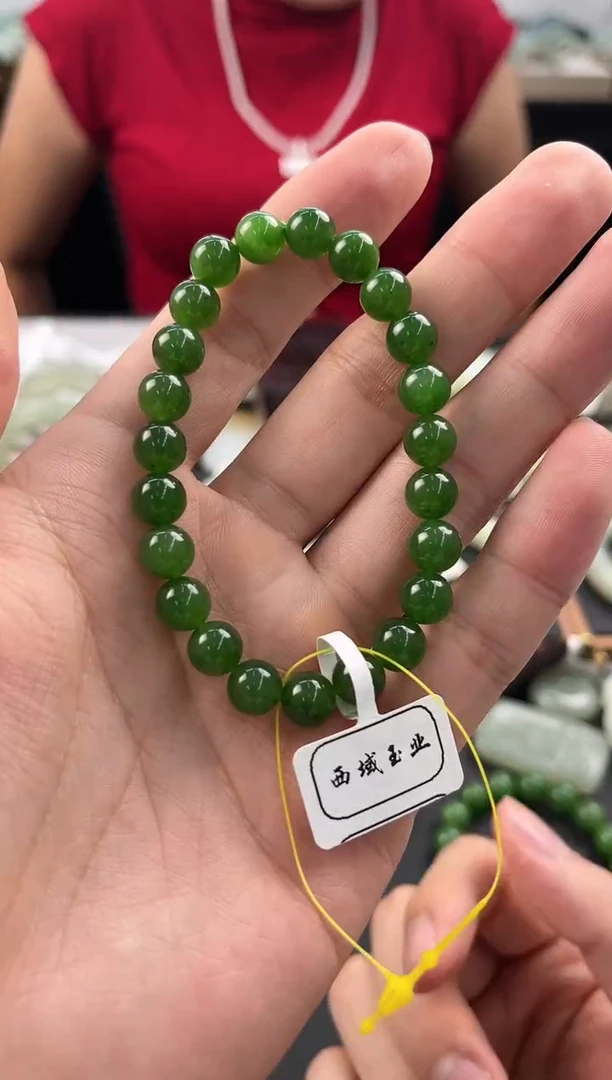 未镶嵌手串和田玉花****华俄碧手串卡8微色差