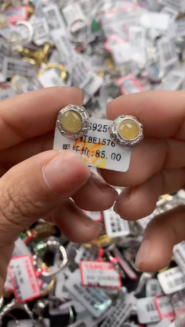 银S925镶嵌戒指翡翠777----3