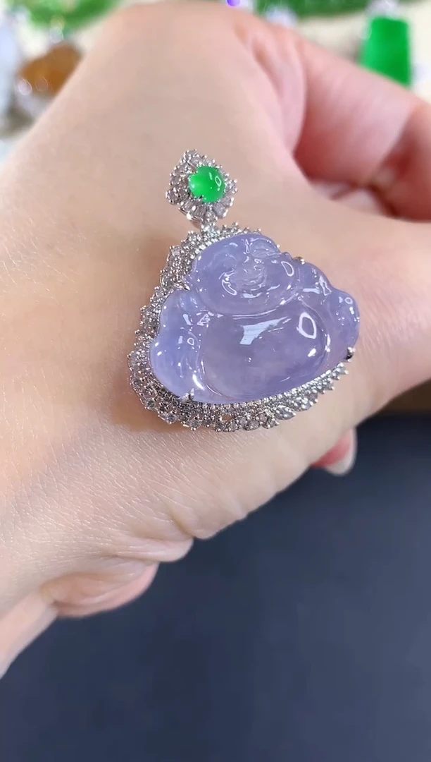 吊坠(不含链)18K金镶嵌翡翠235|