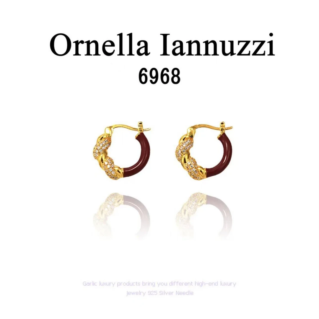 铜合金合成锆石耳饰 1034---【蜂巢麻花】简约百搭优雅时尚轻奢耳扣