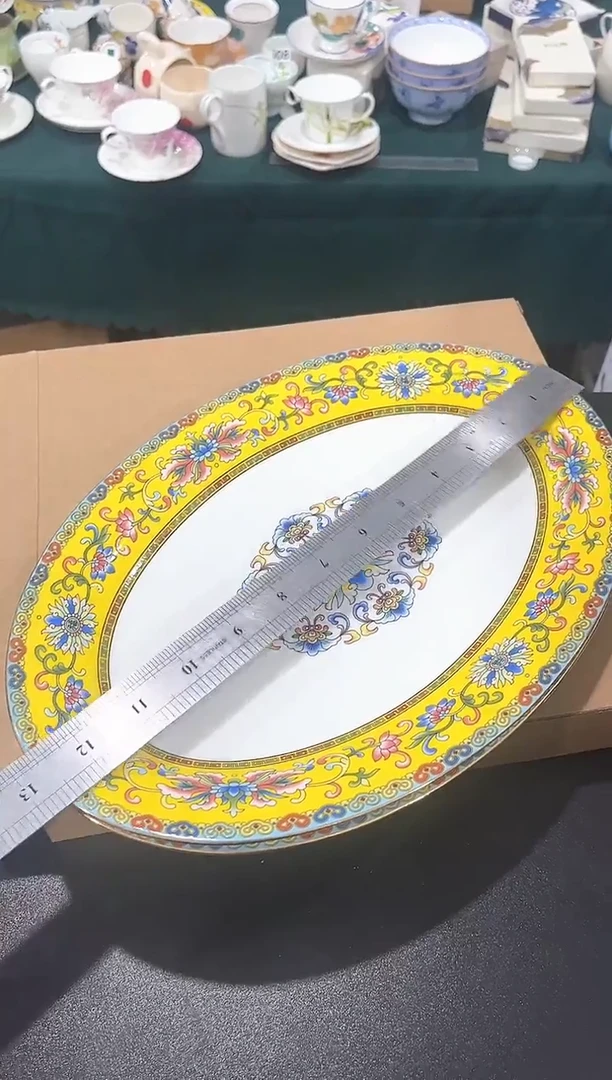 杯子骨瓷（简装）12寸鱼盘一个