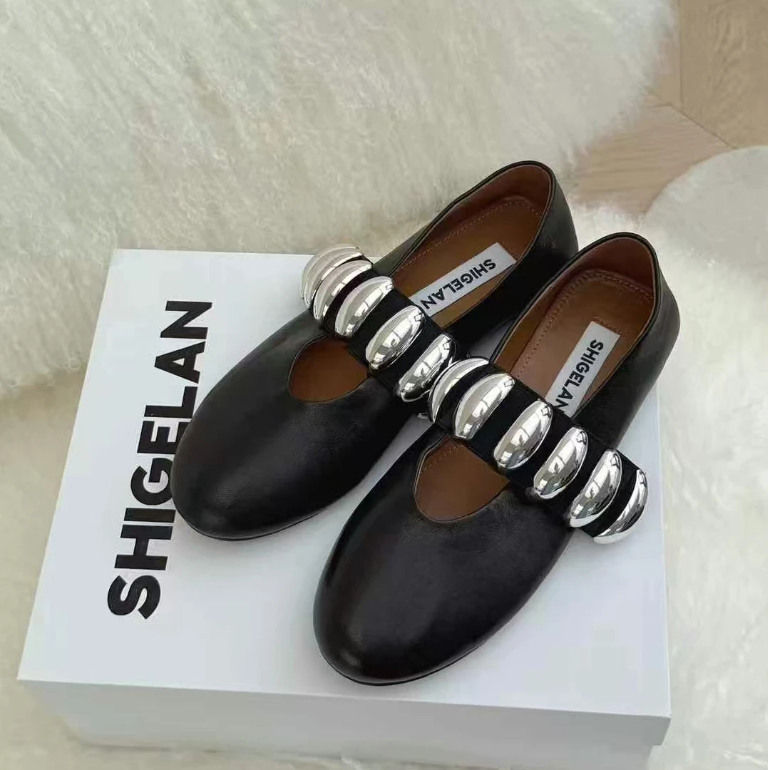 诗歌兰2025春季新款平底乐福鞋女