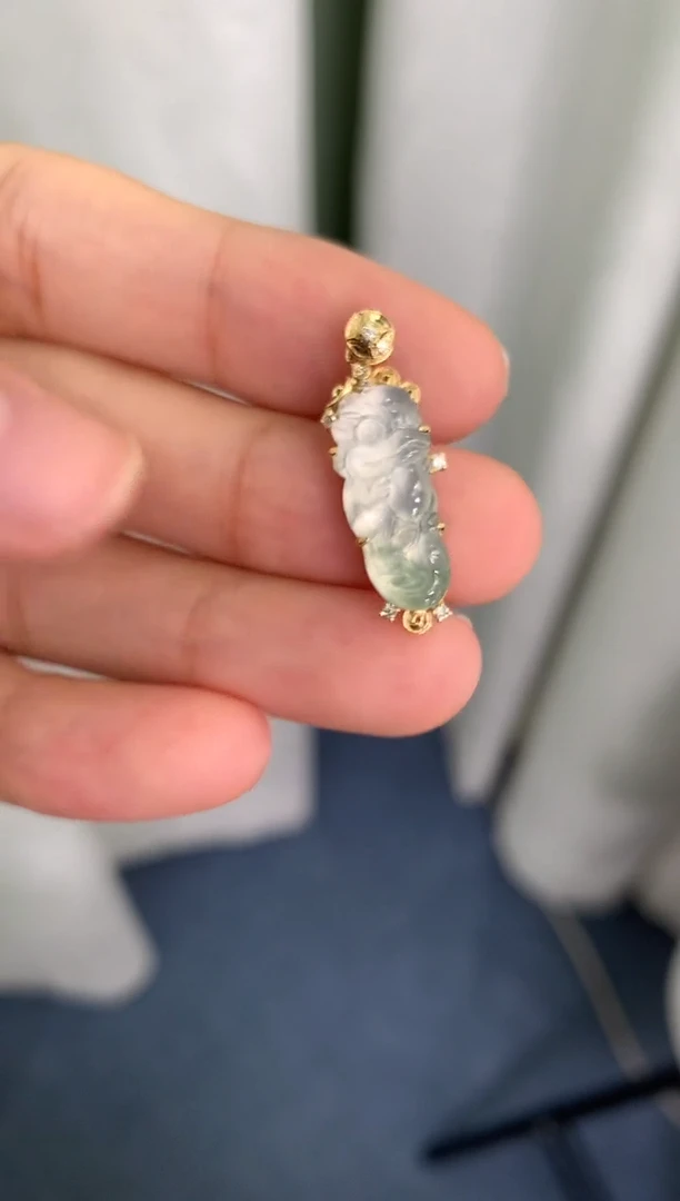 翡翠18K金镶嵌颈饰模式推广期48小时鉴赏期