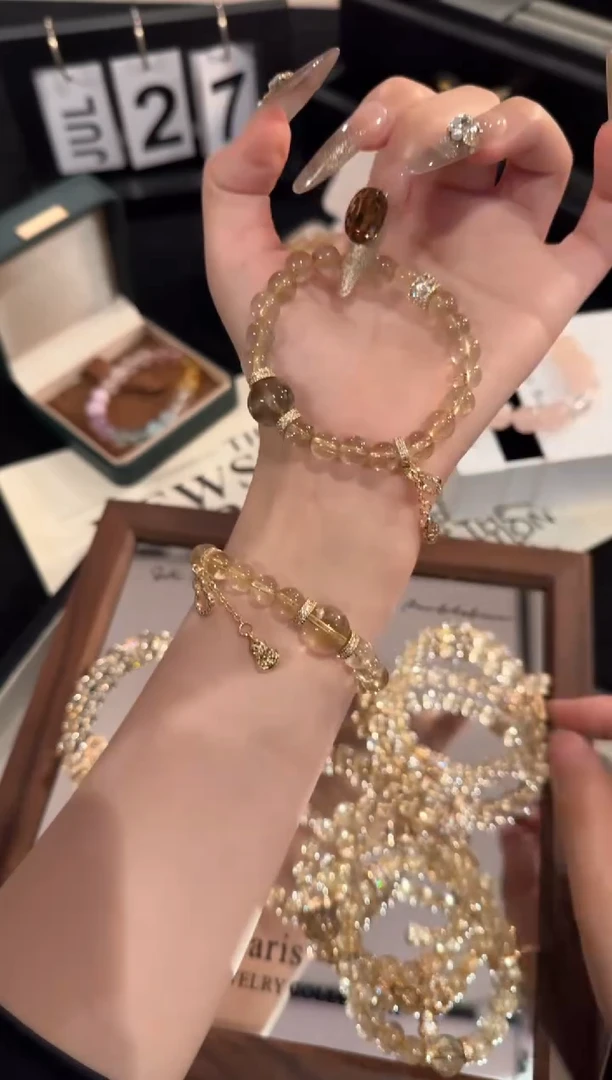 水晶手链合金金发晶x2067