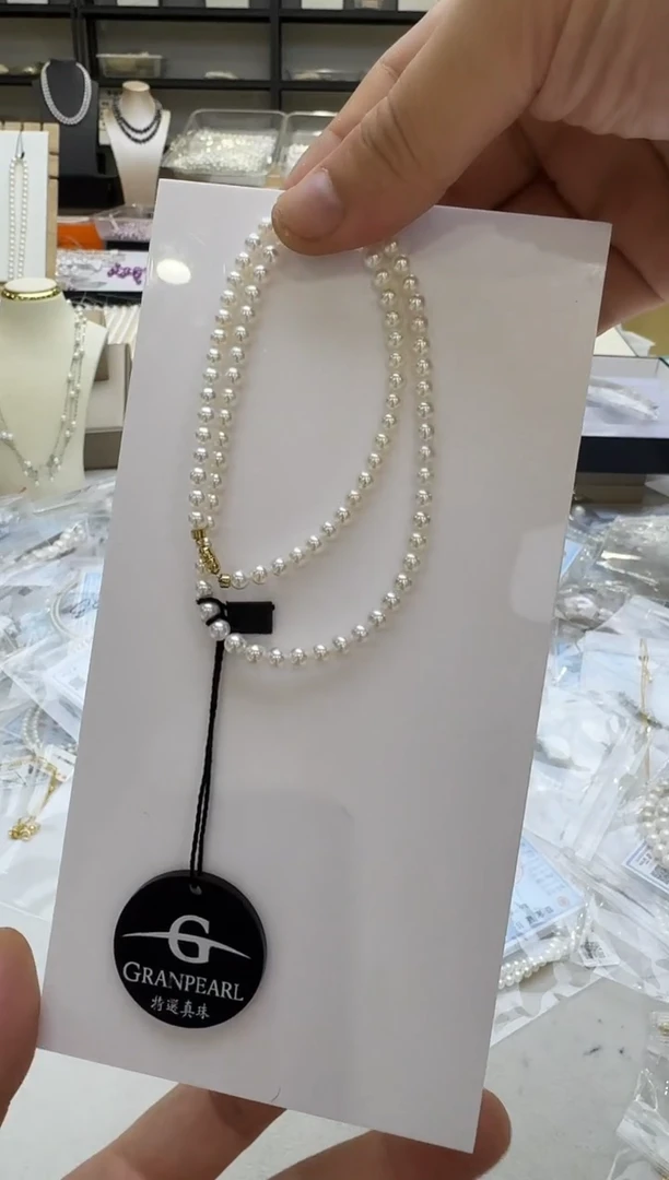 淡水珍珠14K金镶嵌项链云*4-5mm 磁吸扣样品