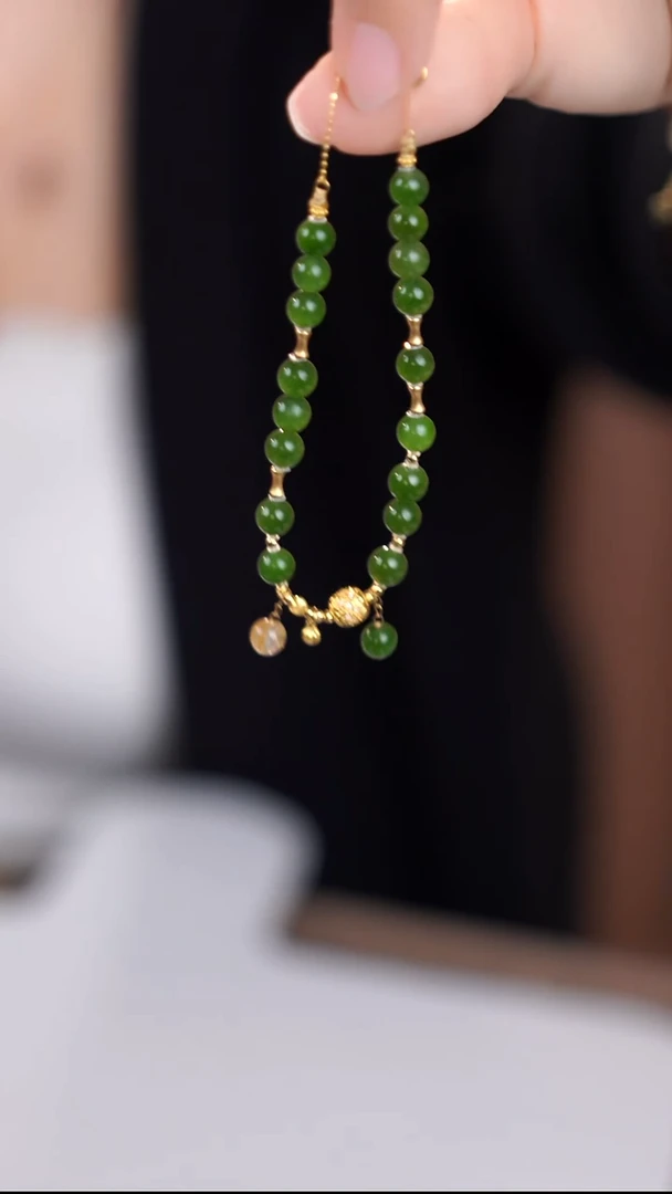 18K金镶嵌手链和田玉@