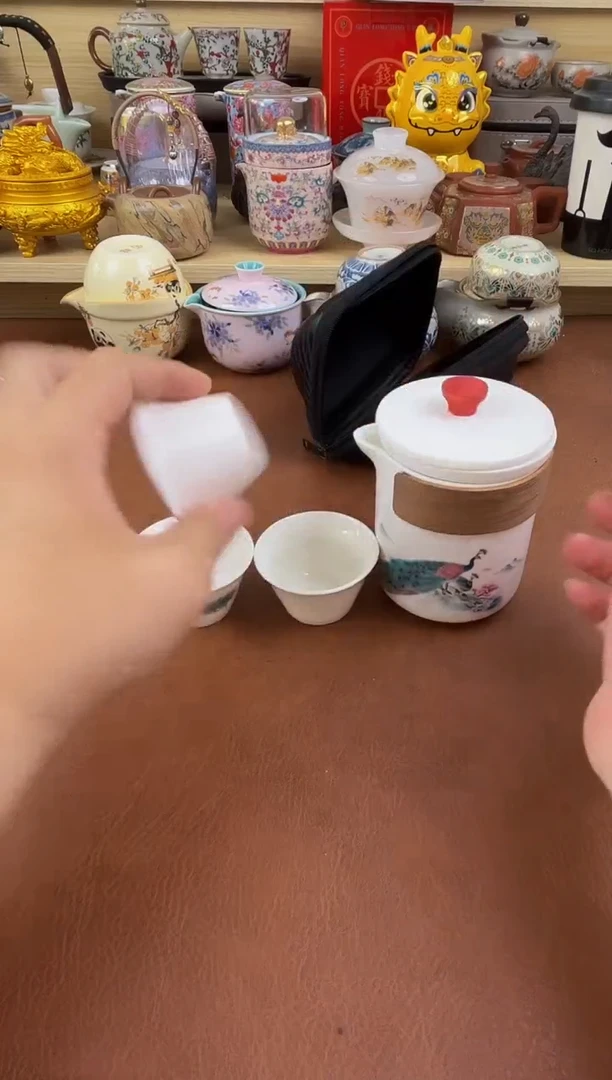 陶瓷茶具摆件旅行套组