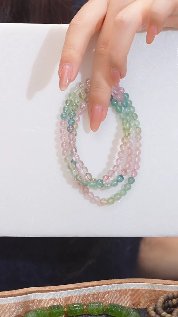 【闪购商品】碧玺手串未镶嵌多样性发 卡5-6@@N3773