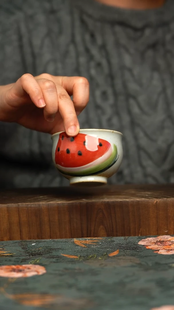 杯釉下彩手工手绘同款陶器