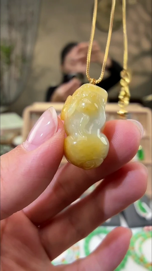 吊坠(不含链)18K金镶嵌翡翠貔貅 多样性发其一