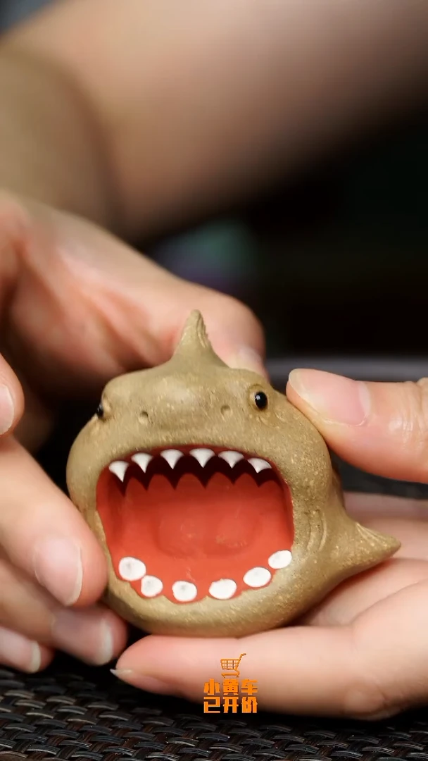 茶壶紫砂0626午直播张嘴鲨鱼茶宠把件