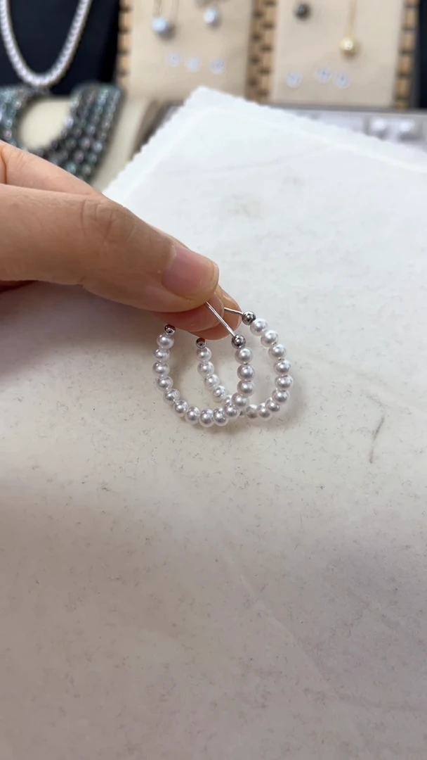 银S925镶嵌耳饰淡水珍珠1