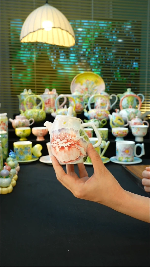 杯手绘心瓷陶瓷浮力