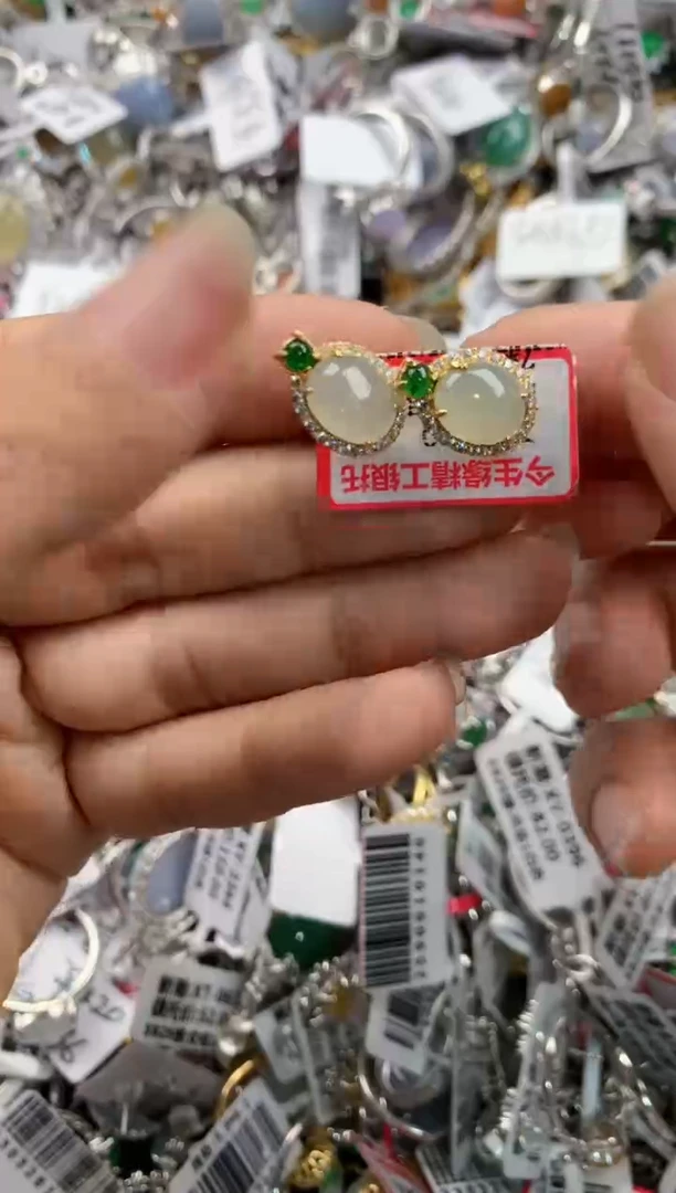 银S925镶嵌戒指翡翠222---7