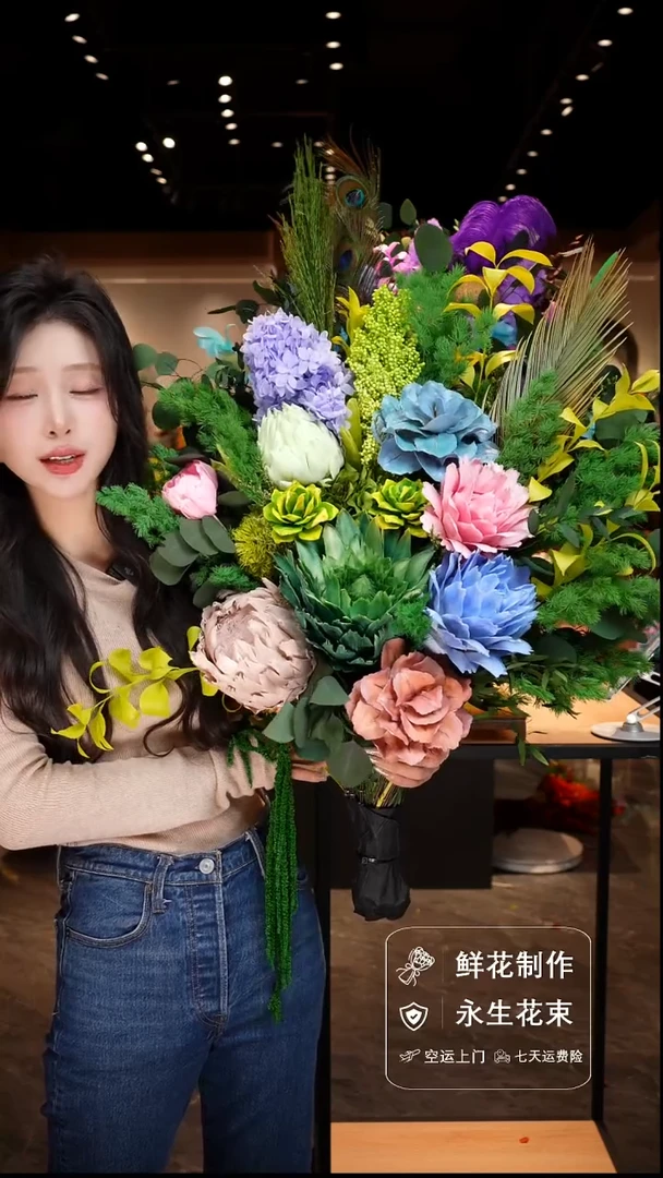 手工艺品琉璃手工花器花束空运包邮送货上门-以图片为准