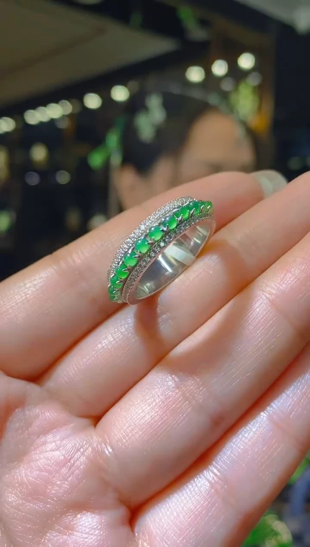 【闪购商品】翡翠戒指银S925镶嵌051（多样性发货）