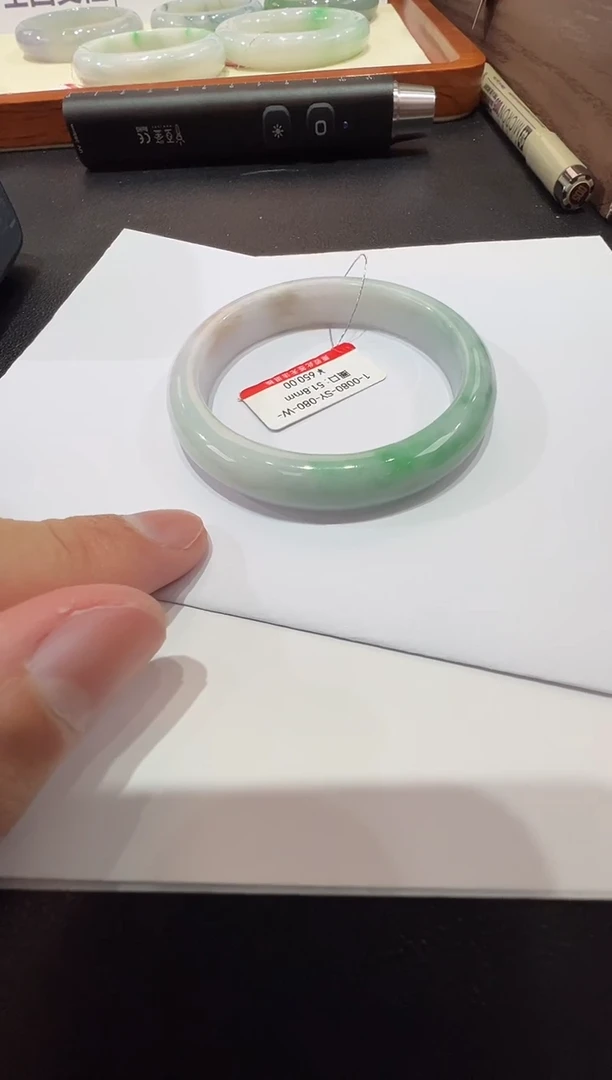 未镶嵌手镯翡翠-纯天然缅甸A货翡翠手镯-51-52mm80号