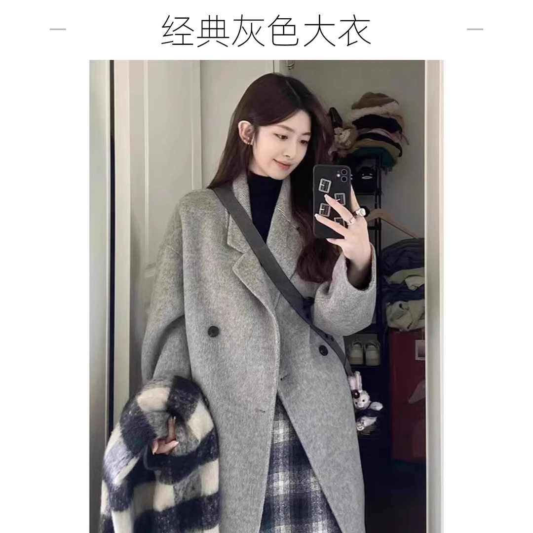 高个子加长版毛呢大衣女秋冬季到脚踝超长款韩系175加厚呢子外套