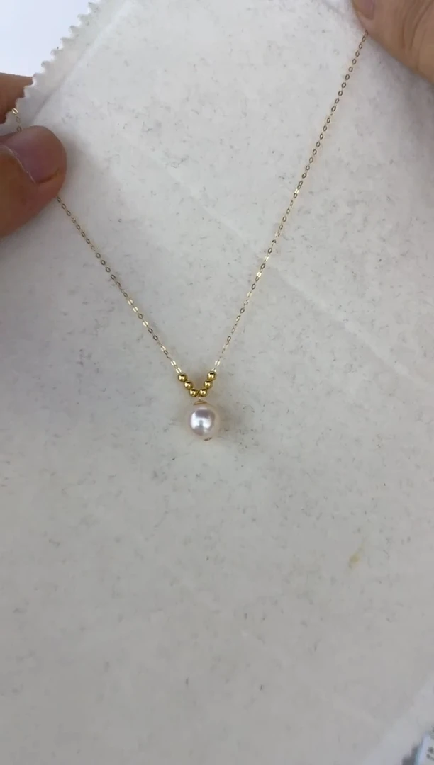 海水珍珠18K金镶嵌颈饰吊坠9