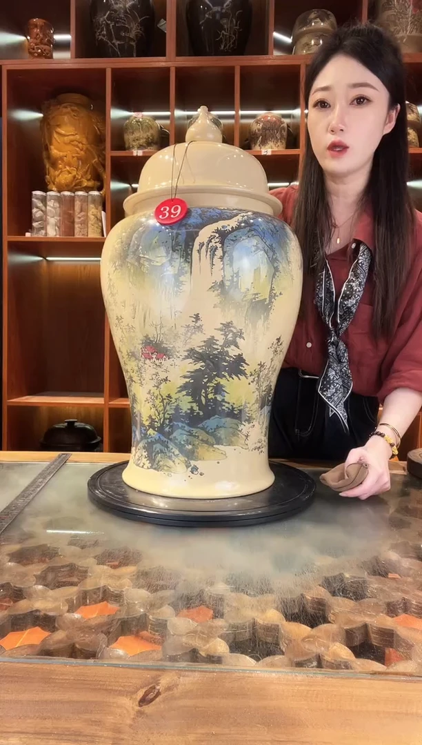 罐李旭泽作品山水大号缸@39