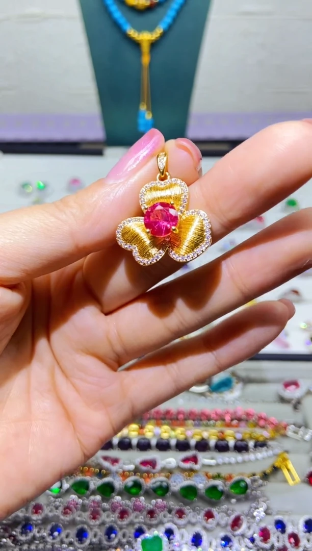 银S925镶嵌耳饰紫晶1