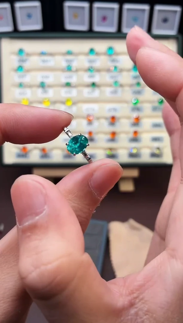 银S925镶嵌戒指碧玺11