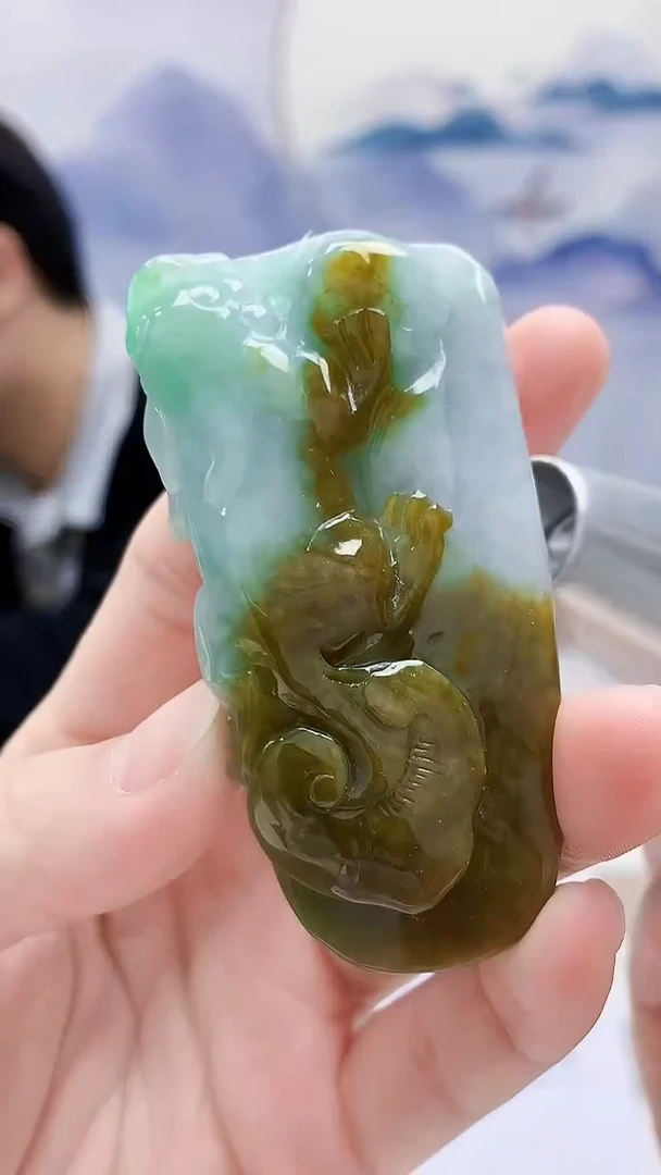 未镶嵌定制翡翠5145lr-毛货挂件8